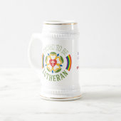 "Proud to be Lutheran" Beer Stein Bierpul (Voorkant links)