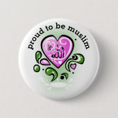 proud to be  muslim ronde button 5,7 cm (Voorkant)