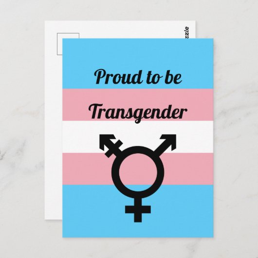 Proud to be Transgender | Trans Pride Briefkaart (Voorkant / Achterkant)