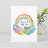 Proud to Who I Am Rainbow Art Self Love Pride Gift Kaart (Staand voorkant)