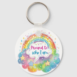 Proud to Who I Am Rainbow Art Self Love Pride Gift Sleutelhanger