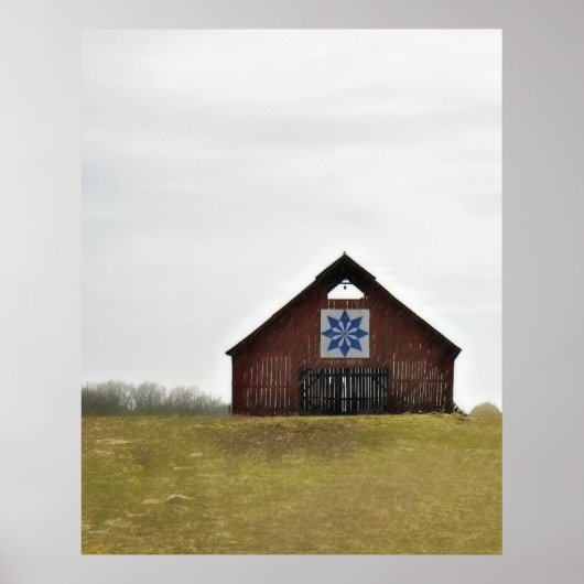 Proud Traditions barn, quilt op regenachtige dag Poster (Voorkant)