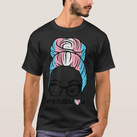 Proud Transgender Mam Transseual Trans Pride Flag T-shirt (Voorkant)