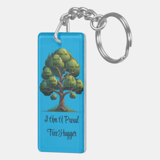 Proud Tree Hugger Acryl Sleutelhanger (Achterkant Rechts)