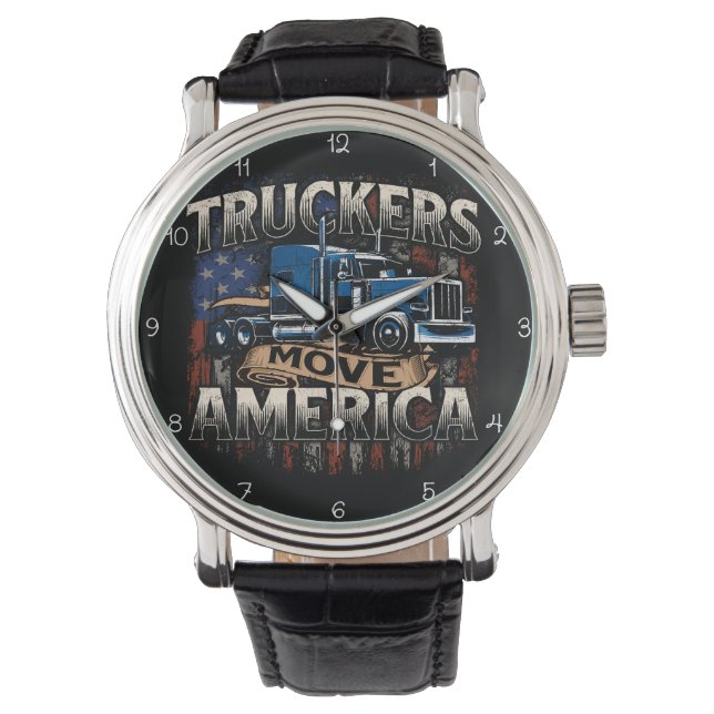 Proud Truckers Move America Forward Horloge (Voorkant)