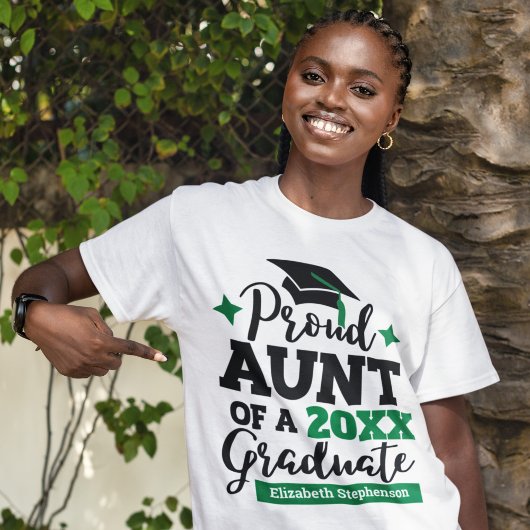Proud Tunt van een 2022 afstuderen zwarte groene t T-shirt