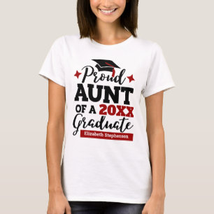 Proud Tunt van een afstuderen zwart rood tassel ui T-shirt