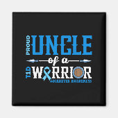 Proud Uncle Of A T1d Warrior Diabetes Awareness Ri Magneet (Voorkant)