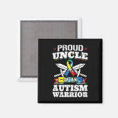 Proud Uncle Of An Autism Warrior Autistic Awarenes Magneet (Voorkant / Achterkant)