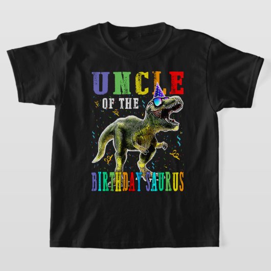 Proud UNCLE of the Birthday Saurus Dinosaur T-shirt (Laagn)