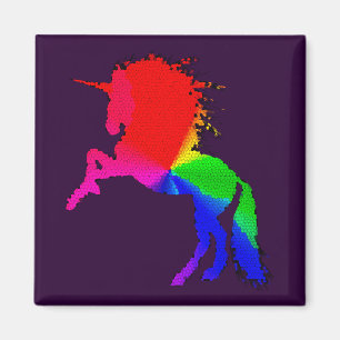 Proud Unicorn of Colorful Stain Glass Design, ZKOA Magneet