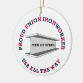 Proud Union Ironarbeider Keramisch Ornament (Links)