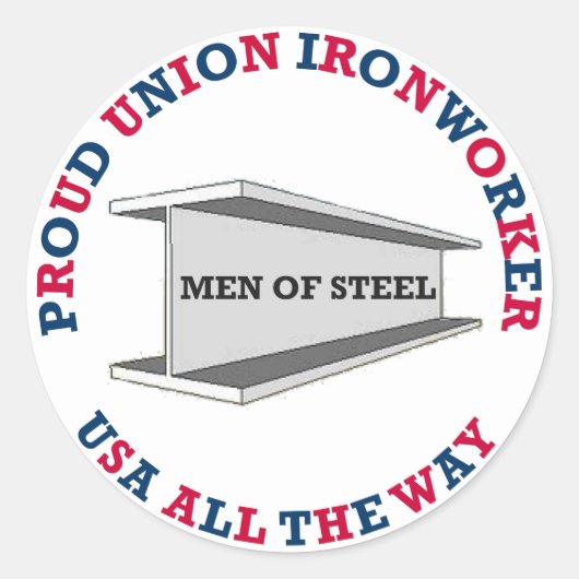 Proud Union Ironarbeider USA-Sticker Ronde Sticker (Voorkant)
