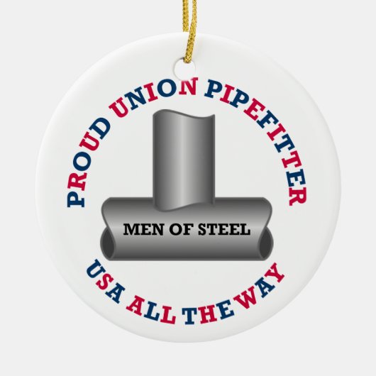 Proud Union Pipefitter USA Keramisch Ornament (Voorkant)