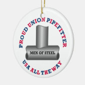Proud Union Pipefitter USA Keramisch Ornament (Links)