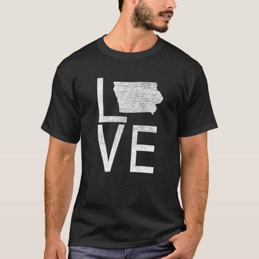 Proud Usa Fan State Iowa Love Map Iowa 1 T-shirt (Voorkant)