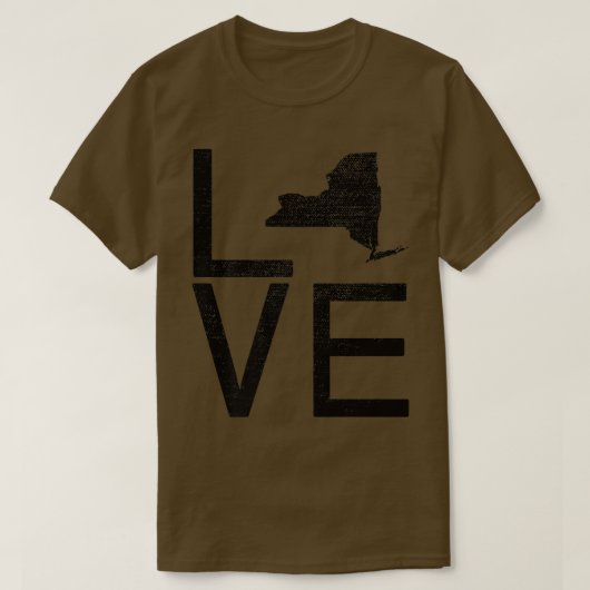 Proud USA Fan StateNew York LOVE Map New York T-shirt (Design voorkant)