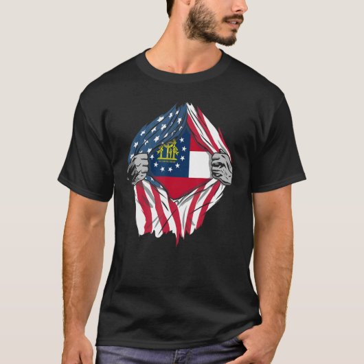 Proud Usa Home Country Patriotic Home State Flag G T-shirt (Voorkant)