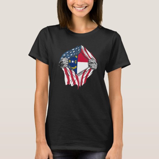 Proud Usa - thuisland vlag North Carolina T-shirt (Voorkant)
