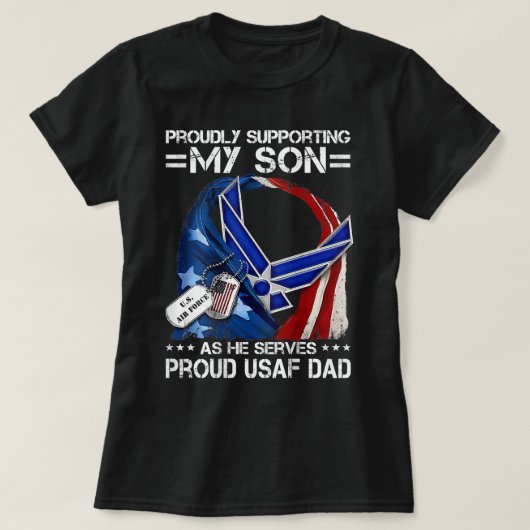 Proud USAF Papa Afstuderen van de luchtmacht T-shirt (Design voorkant)