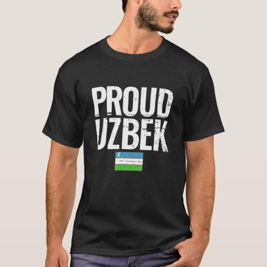 Proud Uzbek Uzbekistan Flag T-shirt (Voorkant)