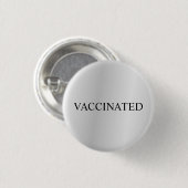 Proud Vaccinated Coronavirus Pandemic Silver Grey Ronde Button 3,2 Cm (Voorkant /achterkant)