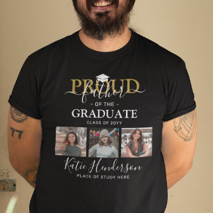 Proud vader van de Afstuderen fotocollage T-shirt