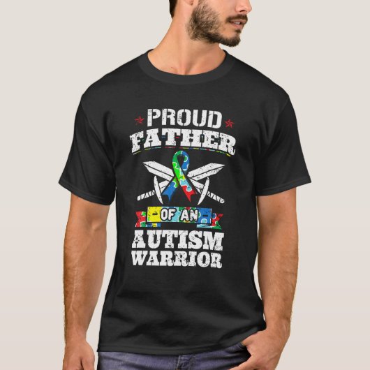 Proud vader van een autisme aanhanger van autistis t-shirt (Voorkant)
