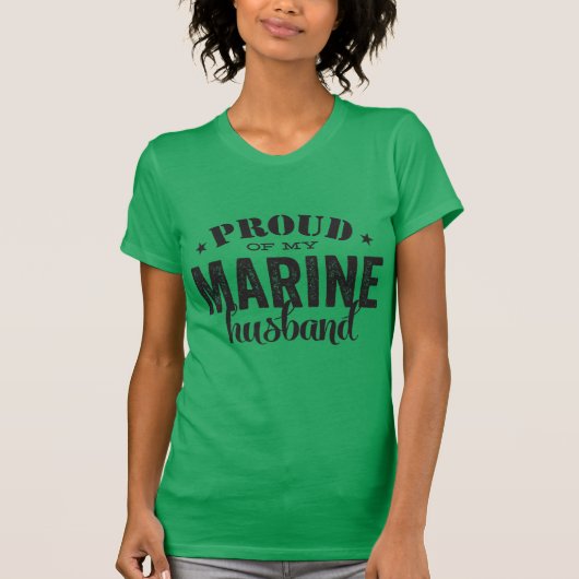 Proud van mijn MARINE echtgenoot T-shirt (Voorkant)