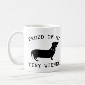 Proud van mijn Tiny Wiener Funny Dachshund Quote Koffiemok (Links)