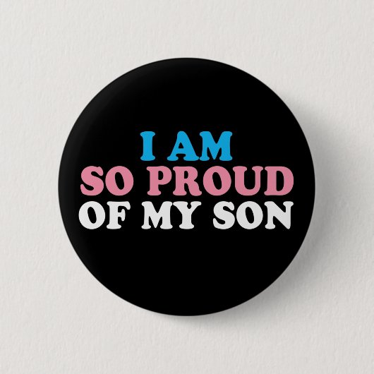 Proud van mijn Zoon van Transgender Mam Pap Button (Voorkant)