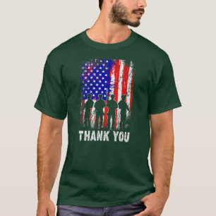 Proud Veteran American Flag Dank u veteranen T-shirt