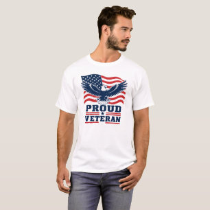 Proud Veteran Amerikaanse Vlag Adelaar Veterans Da T-shirt