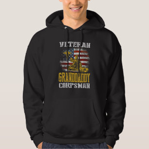 Proud Veteran Grandpapa Corpsman Flag 4t Hoodie