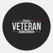 Proud Veteran Homeowner - New House Owner Military Ronde Sticker (Voorkant)