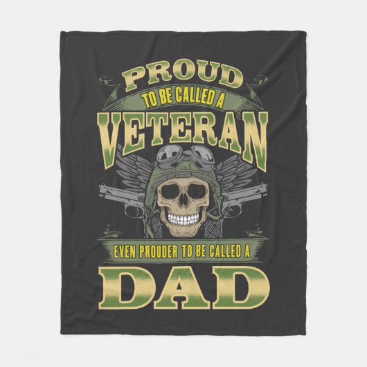 Proud Veteran Prouder wordt vader genoemd Fleece Deken (Voorkant)