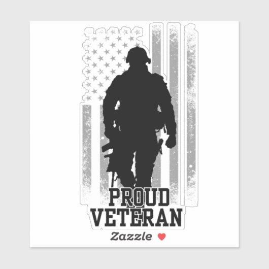 Proud Veteran Sticker (Vel)