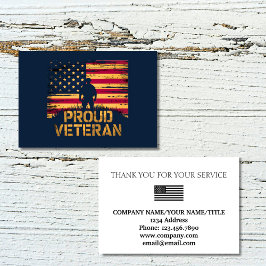 Proud Veteran US Flag Company Thank You Bedankkaart