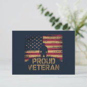 Proud Veteran US Flag Company Thank You Bedankkaart (Staand voorkant)
