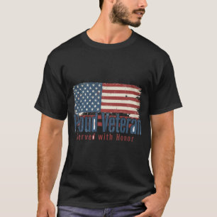 Proud Veteranen T-shirt Diende Met Eer Veteranen