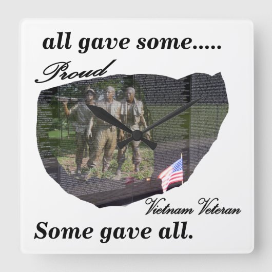 Proud Vietnam Veteran Clock Vierkante Klok (Voorkant)