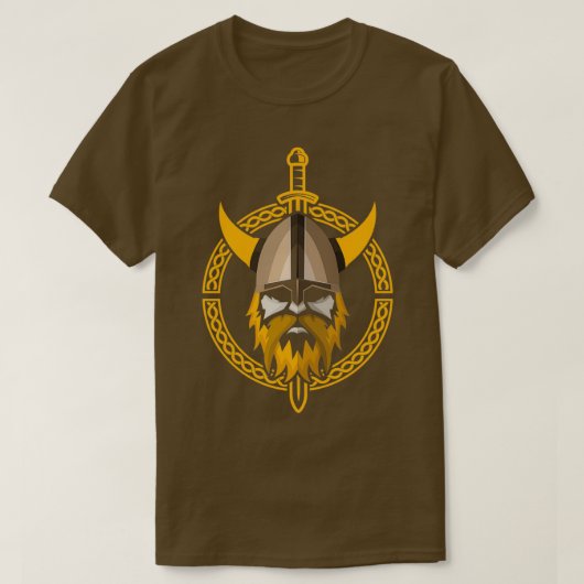 Proud Viking Warrior met Beard Helmet T-shirt (Design voorkant)