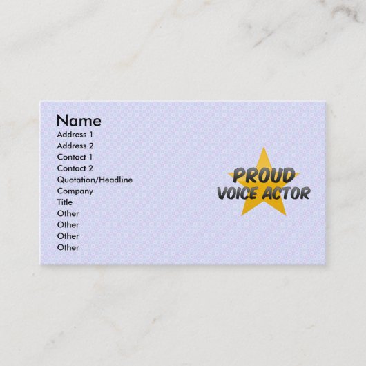 Proud Voice Actor Visitekaartje (Voorkant)