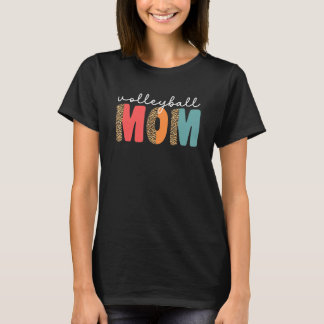 Proud Volleyball Ball Mam voor vrouwen Leopard Vol T-shirt