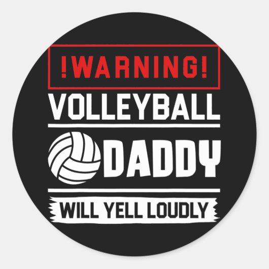 Proud Volleyball Dad Funny grootst fan Will Ronde Sticker (Voorkant)