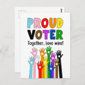 Proud Voter - Samen, liefde wint! Briefkaart (Voorkant / Achterkant)