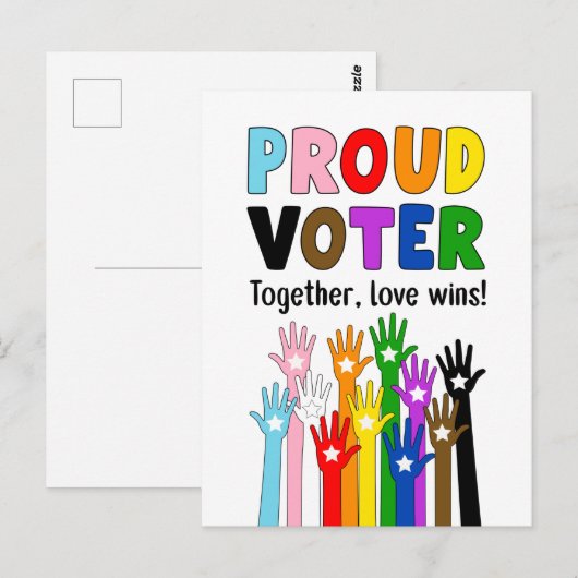 Proud Voter - Samen, liefde wint! Briefkaart (Voorkant / Achterkant)