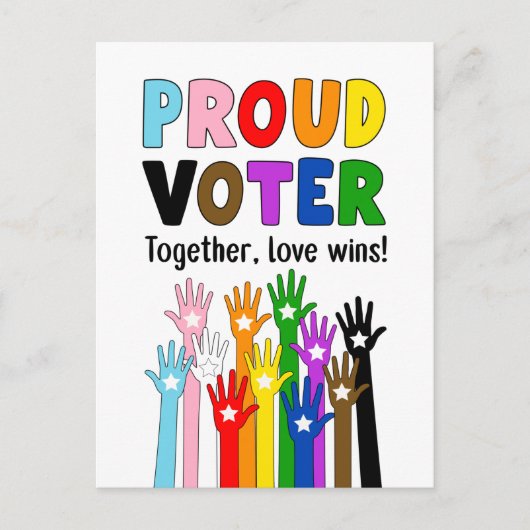 Proud Voter - Samen, liefde wint! Briefkaart (Voorkant)