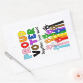 Proud Voter - Samen, liefde wint! Rechthoekige Sticker (Envelop)