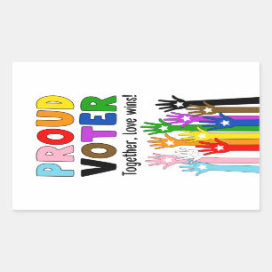 Proud Voter - Samen, liefde wint! Rechthoekige Sticker